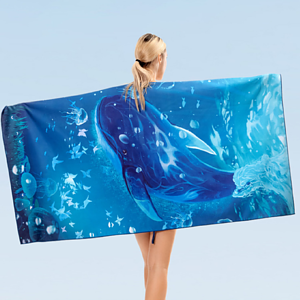 40"x 75" Sublimated Microfiber Sand Proof Beach Towel