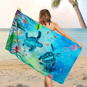 30"x 60" Sublimated Microfiber Terry Beach Towel
