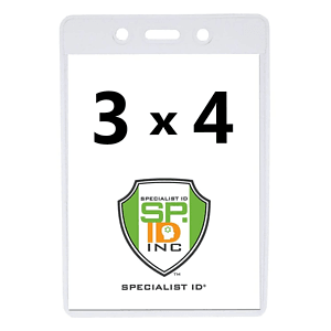 3"W X 4"H rPET Clear Vinyl Vertical Badge Holder