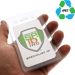 3"W X 4"H rPET Clear Vinyl Vertical Badge Holder