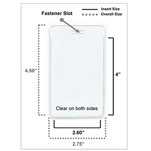 2.5"W x 3.75"H inch Vertical Vinyl Badge Holder With Slot