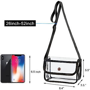 Clear PVC Messenger Bag Crossbody Stadium Approved Purse Bag