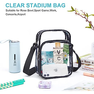 Clear PVC Crossbody Messenger Shoulder Bag with Adjustable Strap