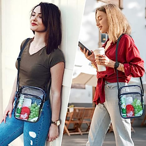 Clear PVC Crossbody Messenger Shoulder Bag with Adjustable Strap