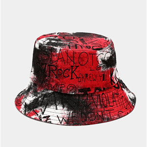 Sublimated summer fishing bucket hats w/ Adjustable drawstring