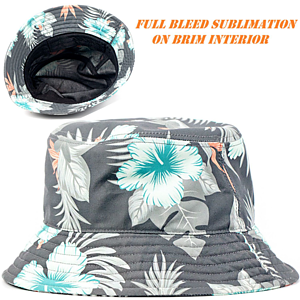 Sublimated Unstructured Bucket Hat w/ Imprint on Brim Inside
