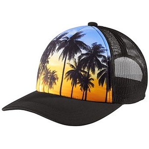 5 Panel Sublimation Polyester Mesh back Trucker Cap with Plastic Snapback