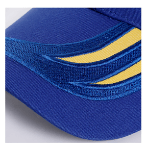 Structured 6 Panel Two-tone Striped Cap w/ Metal Belt Buckle