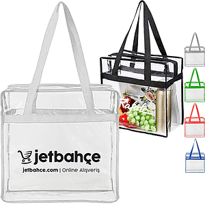 Contrast Binding Clear PVC Transparent Tote Bag