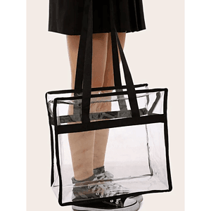 Contrast Binding Clear PVC Transparent Tote Bag
