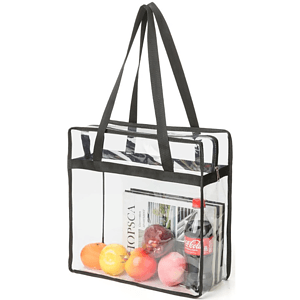 Contrast Binding Clear PVC Transparent Tote Bag