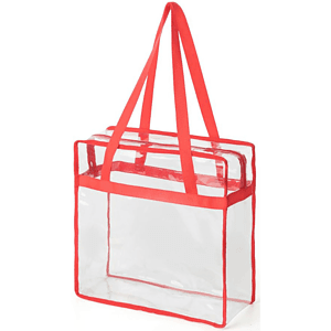 Contrast Binding Clear PVC Transparent Tote Bag