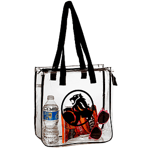Clear Vinyl Tote bag, Stadium compliant zippered bags