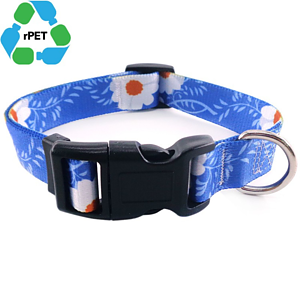5/8"W x 14"L rPET Eco-friendly Sublimation Pet Collar w/ Buckle Release