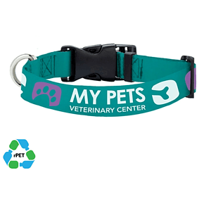 5/8"W x 12"L Eco-friendly rPET Polyester Pet Collar w/ Buckle Release