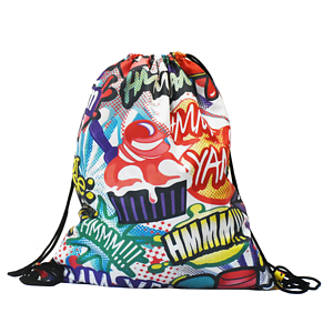 Premium 210D Sublimated Drawstring Cinch Up Backpack (15" x 18")