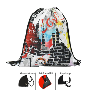 Premium 210D Sublimated Drawstring Cinch Up Backpack (15" x 18")