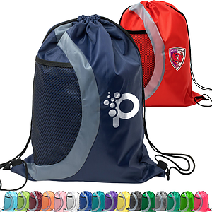 Heavy Duty Drawstring Cinch Up Side Mesh Pocket Backpack (15" x 18")