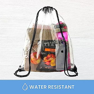 Stadium Approved Cinch Sacks Bag Clear PVC Drawstring Backpack