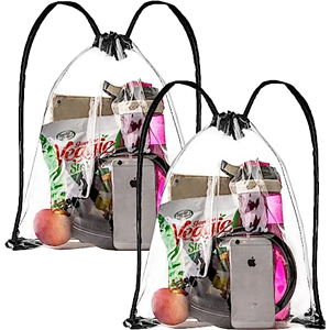 Stadium Approved Cinch Sacks Bag Clear PVC Drawstring Backpack