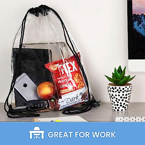 Stadium Approved Cinch Sacks Bag Clear PVC Drawstring Backpack