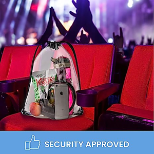 Stadium Approved Cinch Sacks Bag Clear PVC Drawstring Backpack