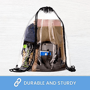 Stadium Approved Cinch Sacks Bag Clear PVC Drawstring Backpack
