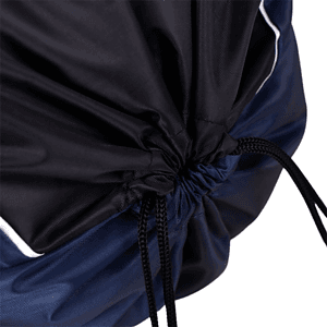 Tri-Color Drawstring Backpack with Earphone Slot & Front Zipper (14" x 18")