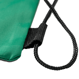 Tri-Color Drawstring Backpack with Earphone Slot & Front Zipper (14" x 18")