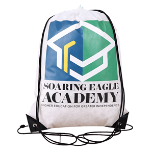 Premium 210D Polyester Full Color Drawstring Bag w/ Reinforced Edge (14" x 18")