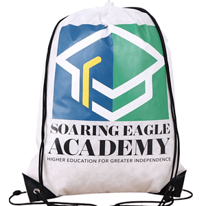 Premium 210D Polyester Full Color Drawstring Bag w/ Reinforced Edge (14" x 18")