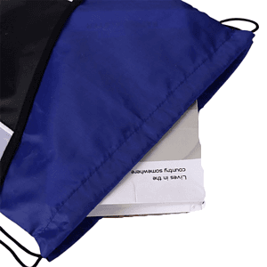 Premium Tri Color Drawstring Backpack w/ Side Mesh Pocket Bag (14" x 18")