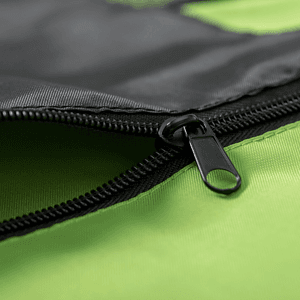 Two-Tone Front Zipper Drawstring Bag with Side Mesh Pocket and Earphone Slot (14" x 18")