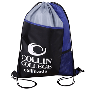 Tri Color Side Mesh Bottle Holder Drawstring Backpack (13" x 17")