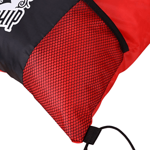 Tri Color Side Mesh Bottle Holder Drawstring Backpack (13" x 17")