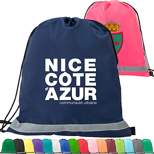 Premium 210D Polyester Two Tone Drawstring Backpack (14" x 17")