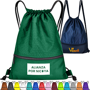 Football Shape Fabric Drawstring w/ Zipper