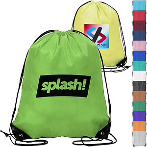 Quick Ship 210D Polyester Drawstring w/ Reinforced Corner
