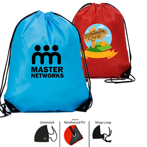 Quick Ship 210D Polyester Drawstring w/ Reinforced Corner