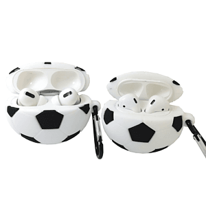 Silicone Soccer Airpods Case with Keyring