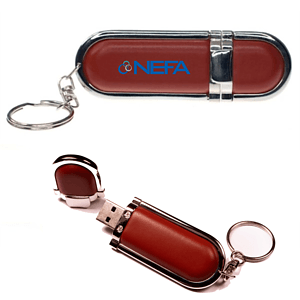 Nez Leather USB Drive with Keychain