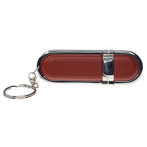 Nez Leather USB Drive with Keychain