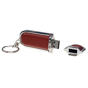 Nez Leather USB Drive with Keychain