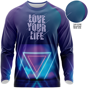 Unisex 160 GSM Brushed Milk Silk Sublimation Long Sleeve T-shirt