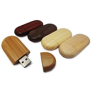 Wooden Capsule Style USB flash drive with magnetic closure