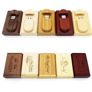 Wooden Capsule Style USB flash drive with magnetic closure