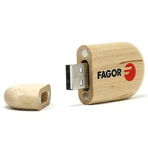 Wooden Capsule Style USB flash drive with magnetic closure
