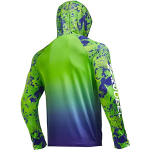 Unisex 170 GSM Sunproof SPF 50+ Fishing Long Sleeve T Shirt with Hoodie