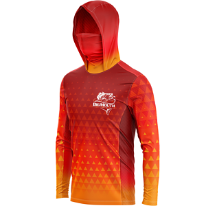 Unisex 170 GSM Sunproof SPF 50+  Fishing Long Sleeve Hoodie T-Shirt with Neck Gaiter