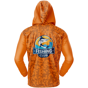 Unisex 170 GSM Sunproof SPF 50+ Fishing Sublimation Pullover Hoodie w/ Full Zipper